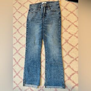 LOFT Medium Wash High Rise Kick Crop Jeans